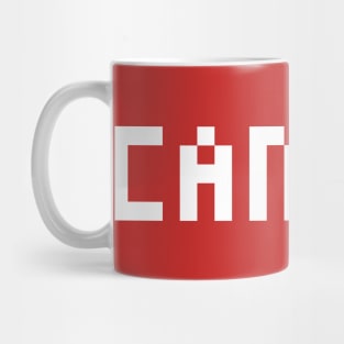 Pixel Canada White Letters Mug